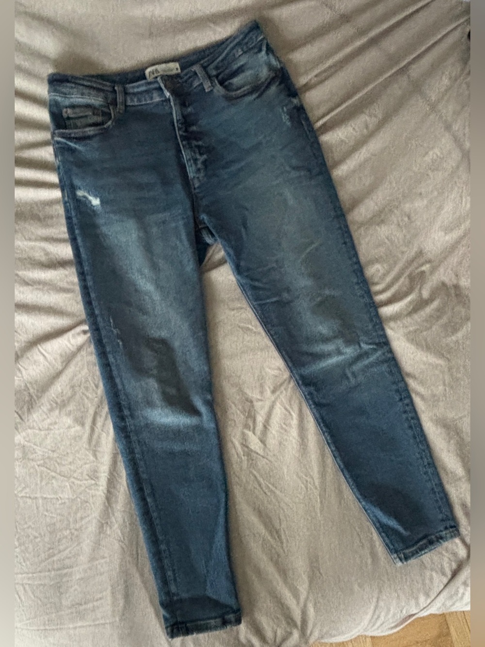 Zara Dark Blue High-Waist Skinny Jeans